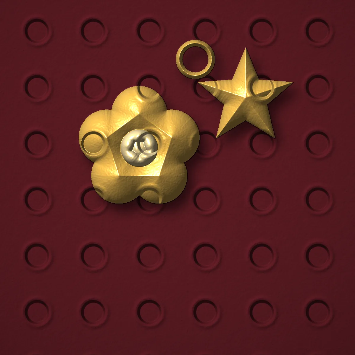 Charm dorado de flor